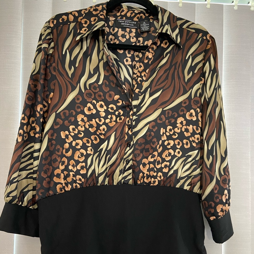 Silky button down blouse